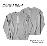 Bronson 350g Heavyweight L/S Henley Shirt Vintage Plain