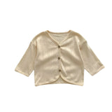 Autumn Kids Baby Girls Boys Hollow-out Solid Top