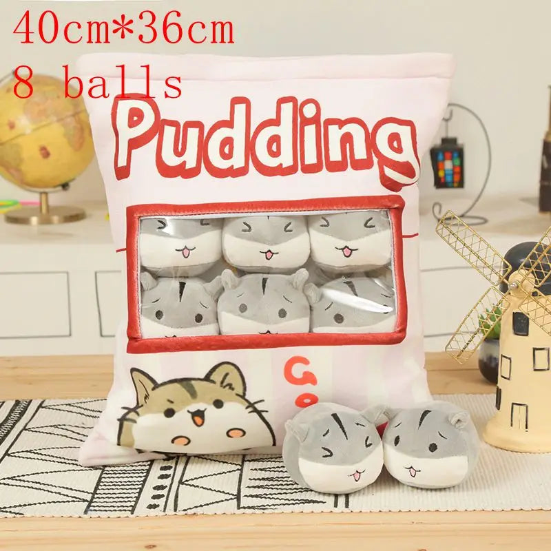 New Kawaii Animal Balls Pudding Candy Bag Pillow