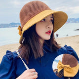 Outdoor Foldable Wide Brim Floppy Girls Straw Hat