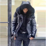 2022 New Men's Leather Coat Winter Large Size