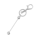 15Pcs Metal Beaded Keyring Beadable Bar Keychain Lobster