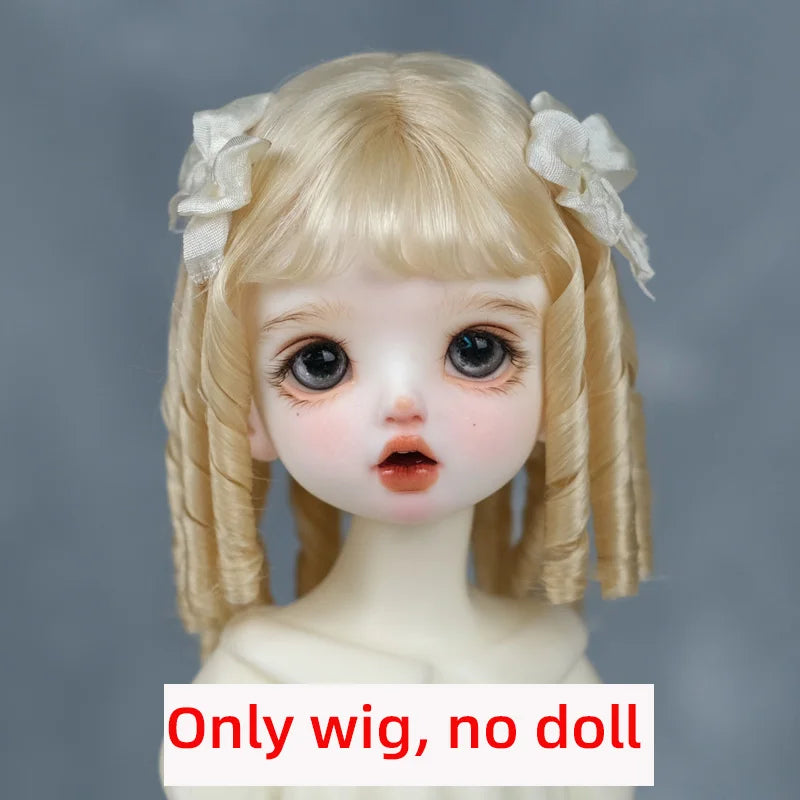 1/6BJD Wig Bangs Ponytail Curly Soft Mohair Wig