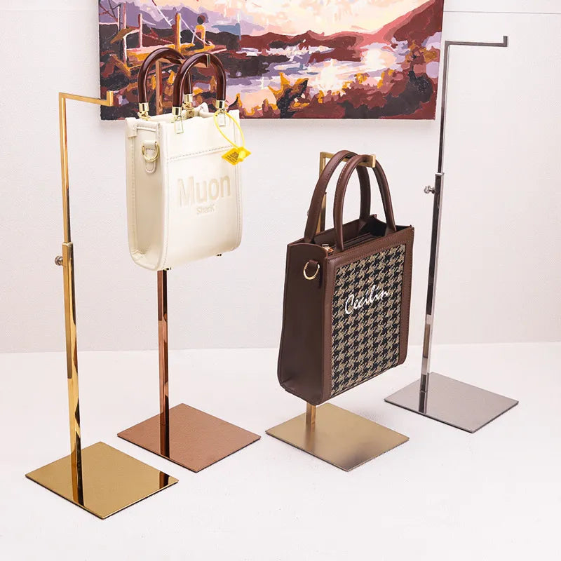 Stainless Steel Single Hook Adjustable Height Handbag Display