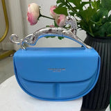Solid Color Women's Luxury Handbags Cat Metal Handle