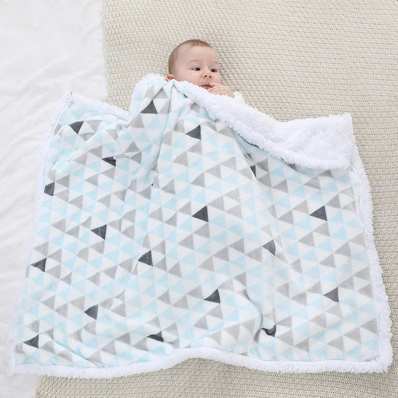 Baby Blanket Warm Fleece Thermal Newborn Soft Stroller