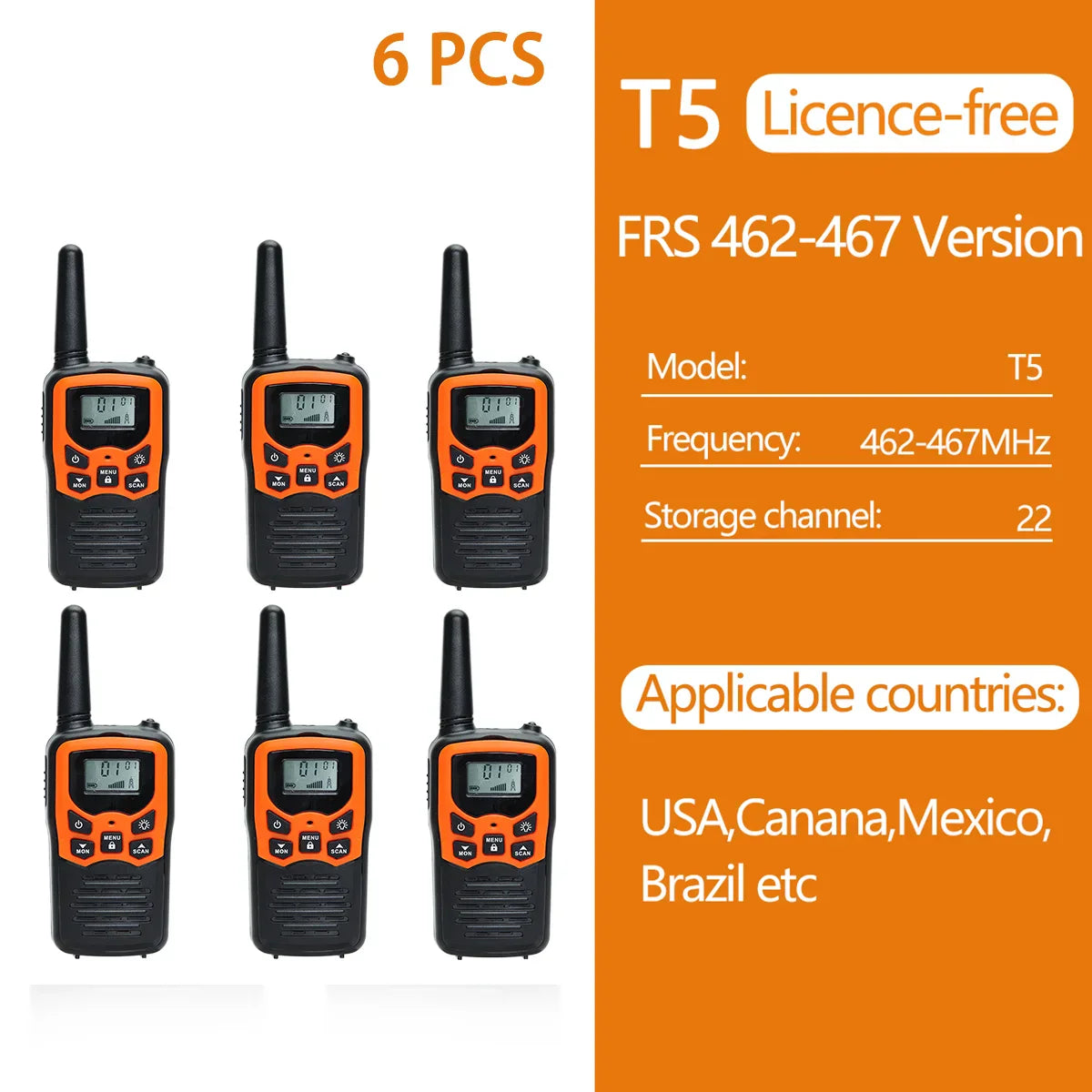 2/4/6 PCS ABBREE Walkie Talkie PMR/FRS UHF Mini