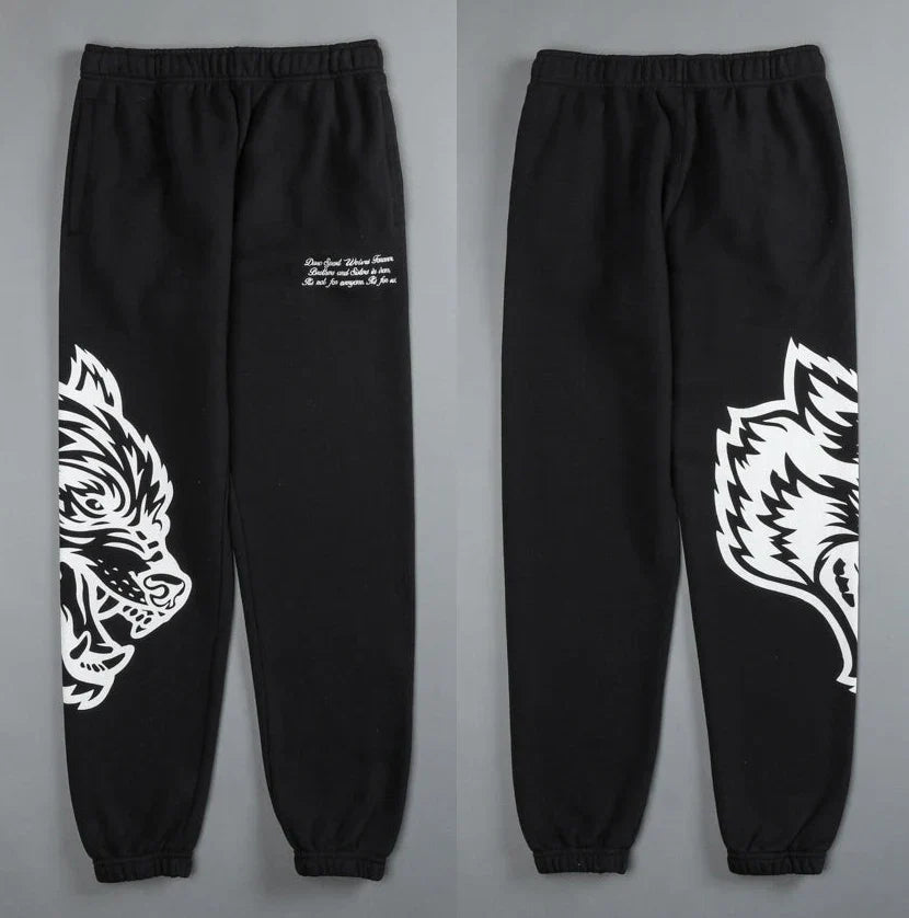 DARC Wolves Joggers Street Pants Casual Warm Oversize
