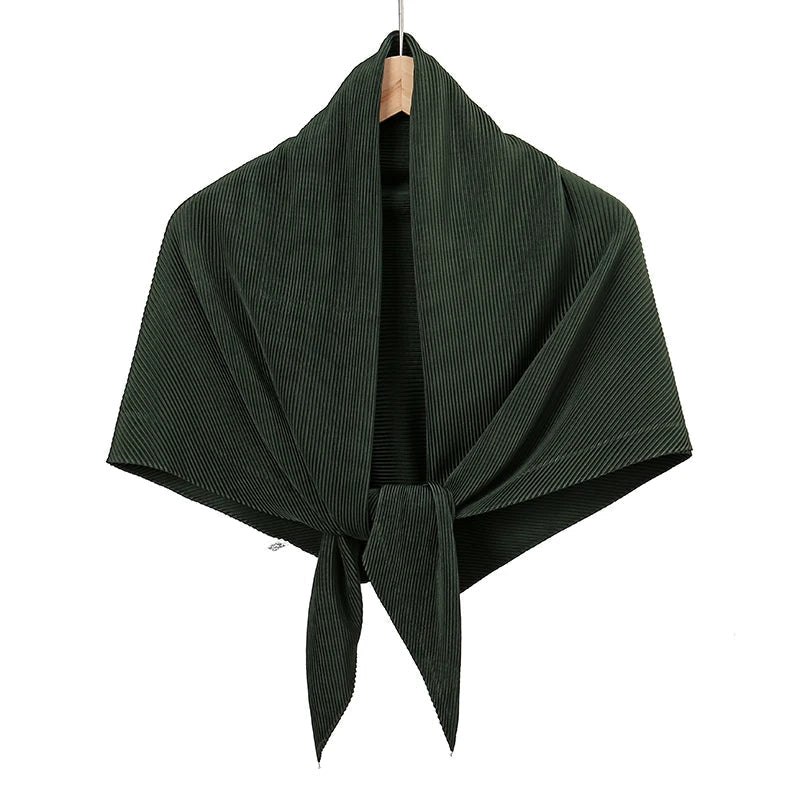 Maldives Wholesale Muslim Pleated Square Scarf Matt Silk