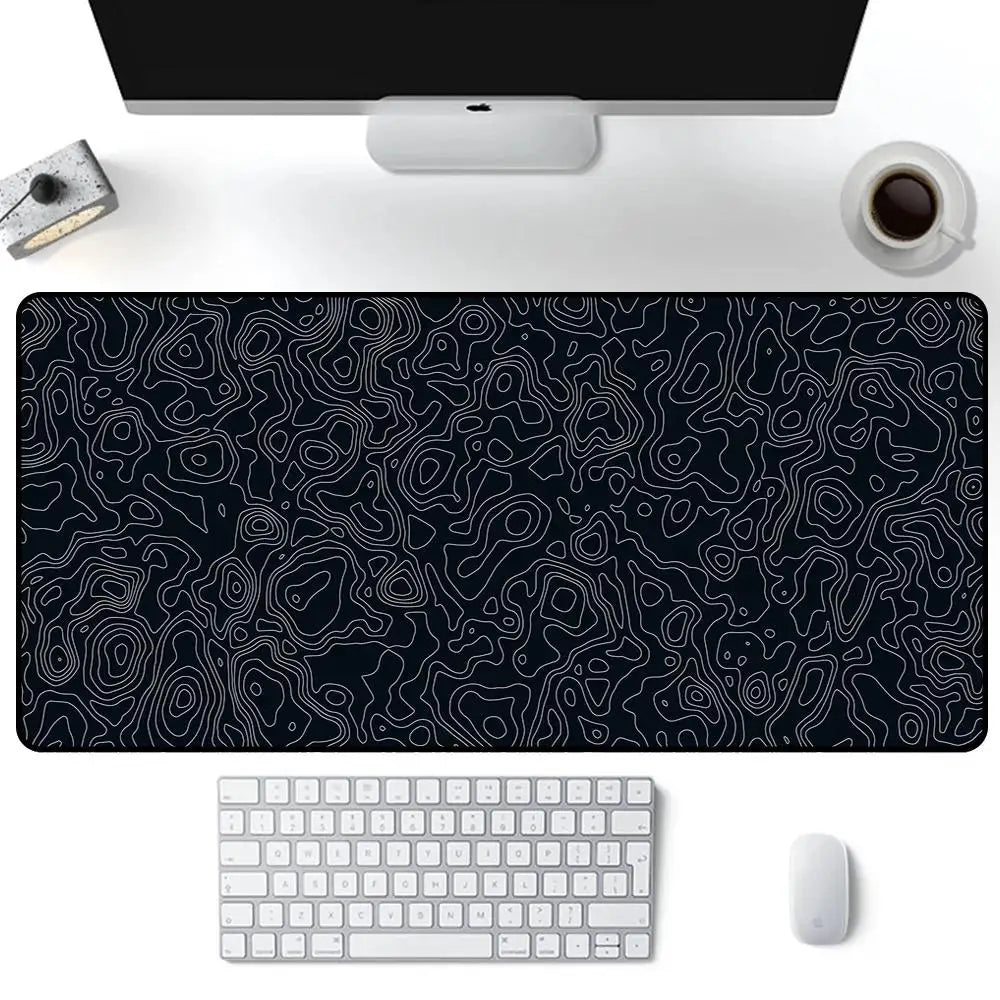 Big Art Mousepad White Black Desk Protector Pad