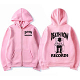 Death Row Records Zipper Hoodies Rapper Tupac 2pac