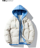 Winter men's loose coat hooded windproof warm padded