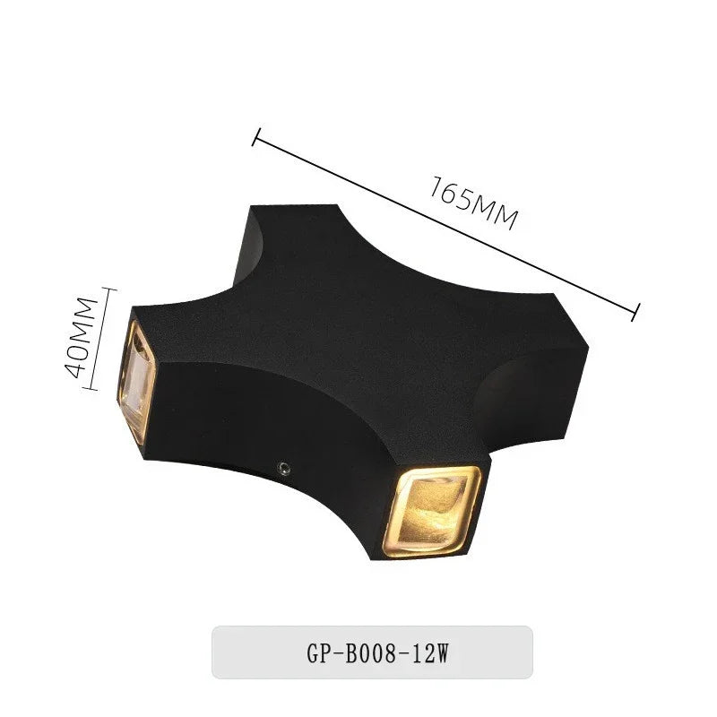 Cross Star Light Outdoor Porch Lights LED Garden