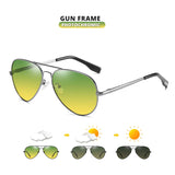 Fashion Pilot Sunglasses For Men Polarized Photochromic Day
