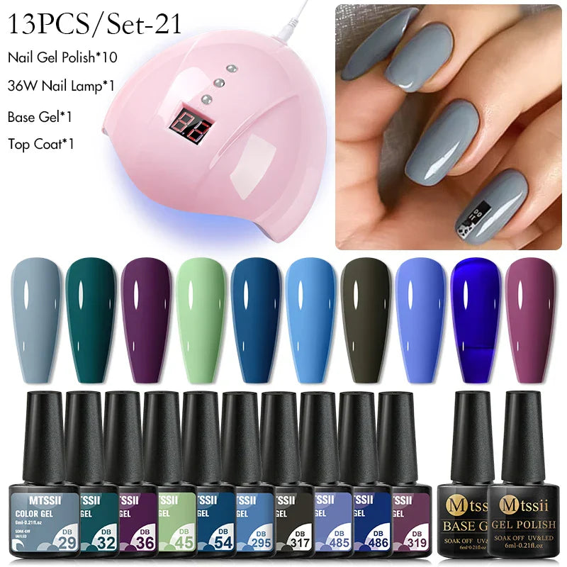 Mtssii 13/16Pcs Gel Nail Polish Set With 36W