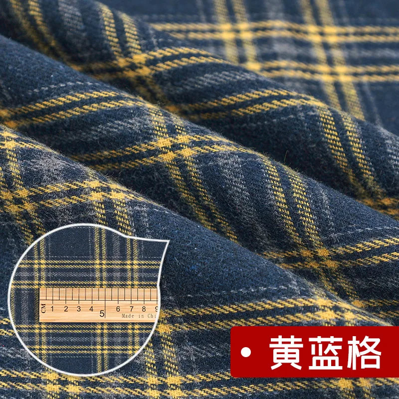 Yarn Dyed Soft Thickening Grinding Wool Plaid Fabric