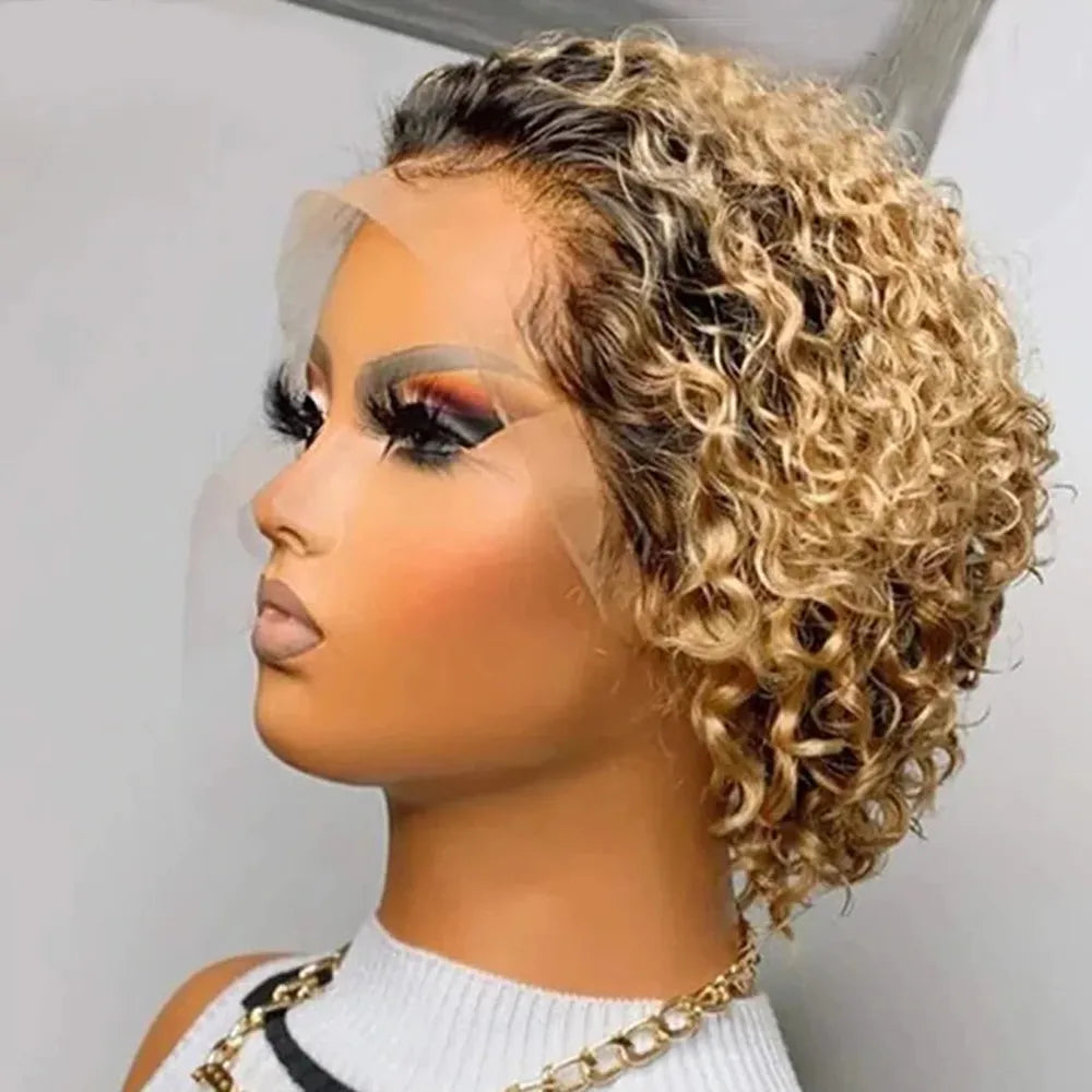 Pixie Cut Wig Human Hair 13x1 Lace Frontal