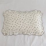 Cotton Muslin Baby Pillowcase Floral Print Newborn Pillow