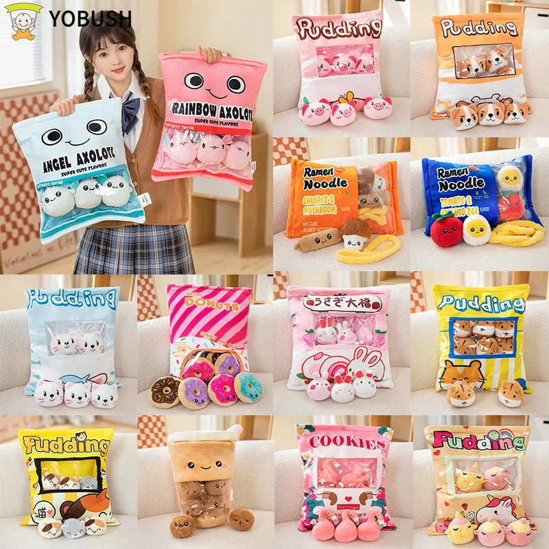 Cartoon Ramen Puff Cookie Bag Bubble Tea Plush