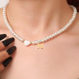New Trendy Stainless Steel 26 Letter Shell Heart