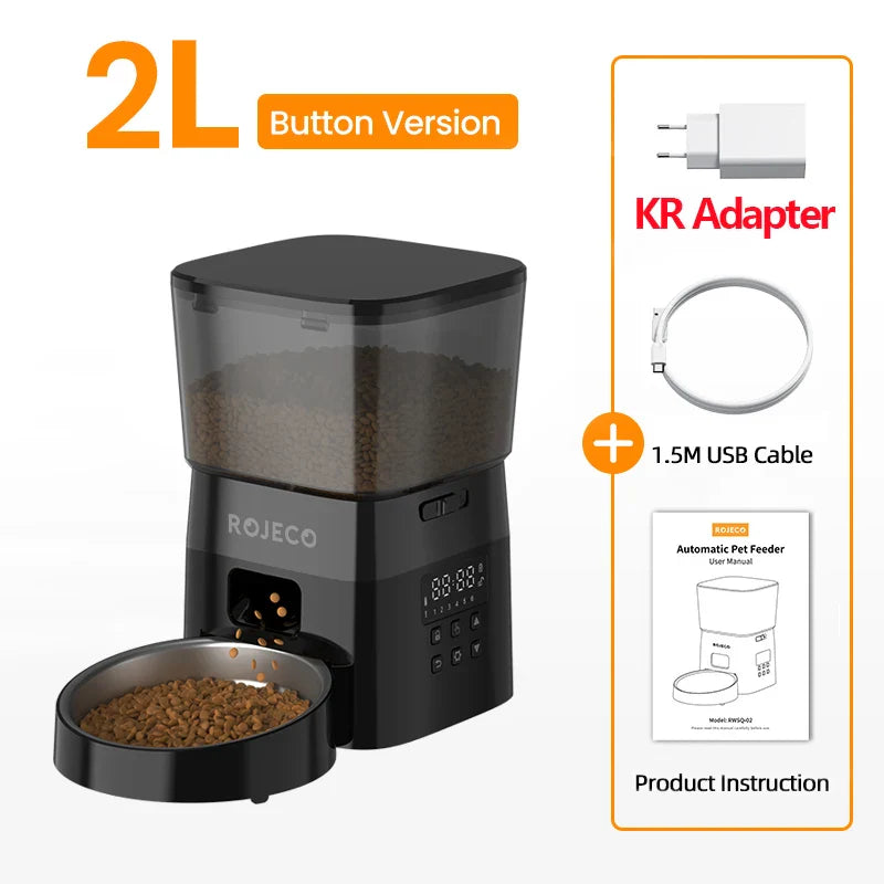 ROJECO Automatic Cat Feeder Pet Smart Cat Food