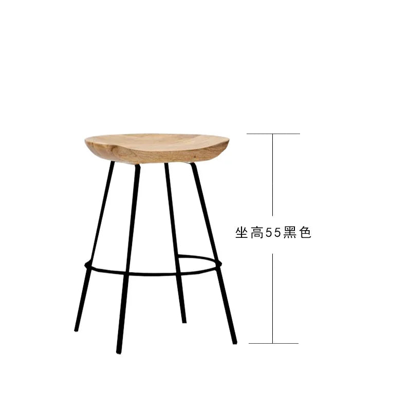 High Wood Stool Modern Minimalist High Chair Solid