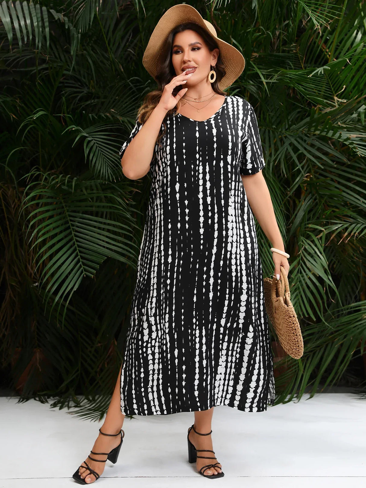 Plus Size Dress for Woman 2023 Summer V