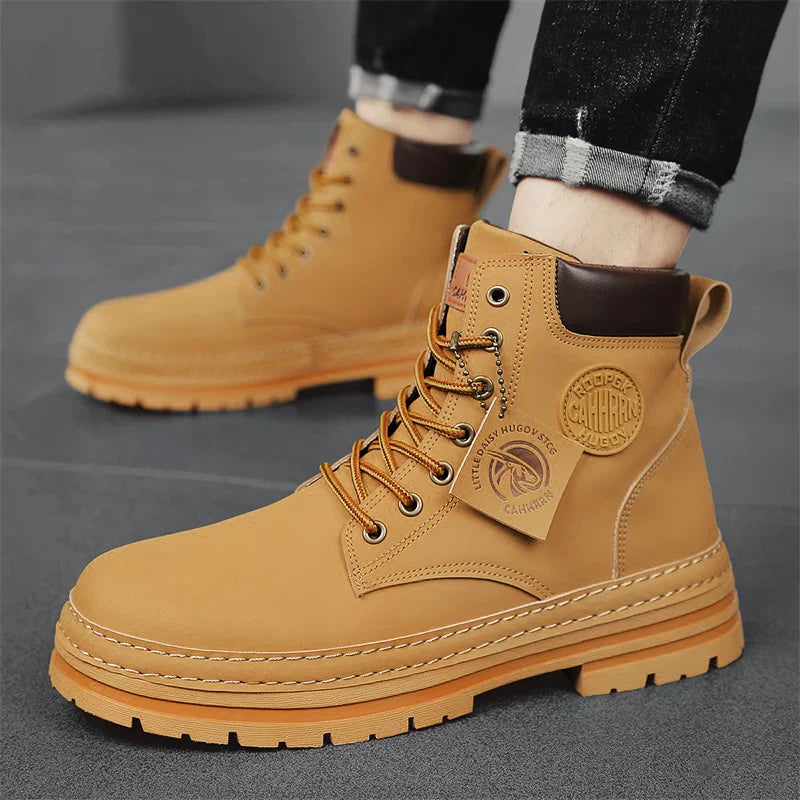 Yellow Boots Leather Chelsea Ankle Boots Shoes