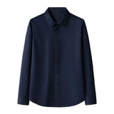 New Solid Color Men's Long-sleeved Shirt Business Casual