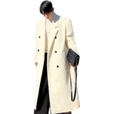 IEFB Men Woolen Coat Autumn Winter Korean Fashion