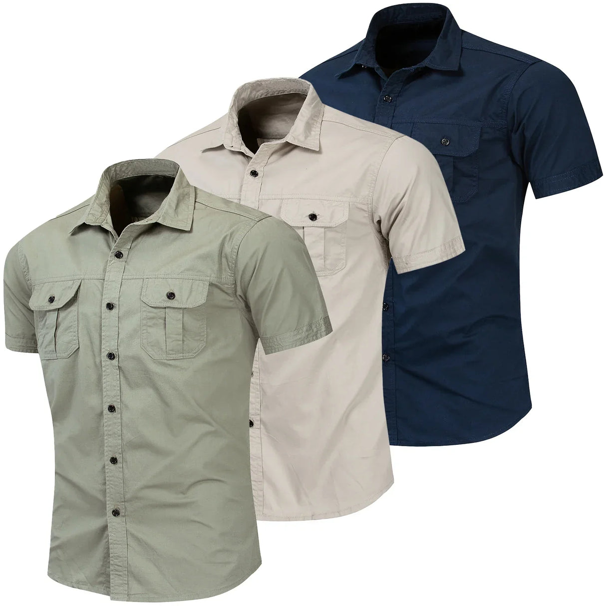 2023 Summer New Fashion Men Short Sleeve Solid