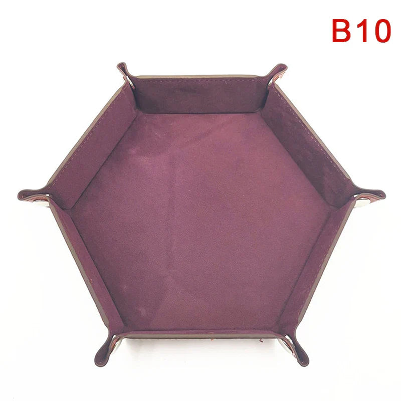 1pc Folding Hexagon/Triangle Dice Tray Purple Dice Box