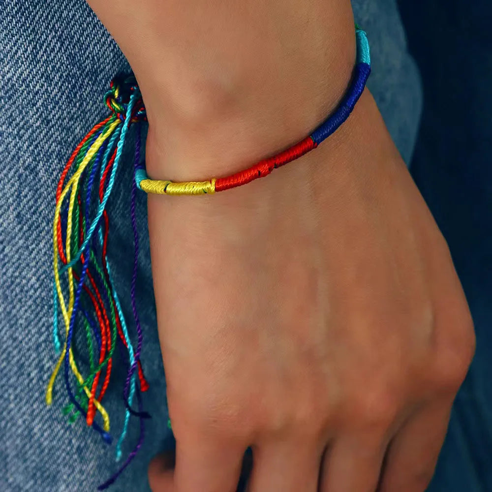 100Pcs/Set Bulk Wholesale Random Colorful Rope Rainbow Color