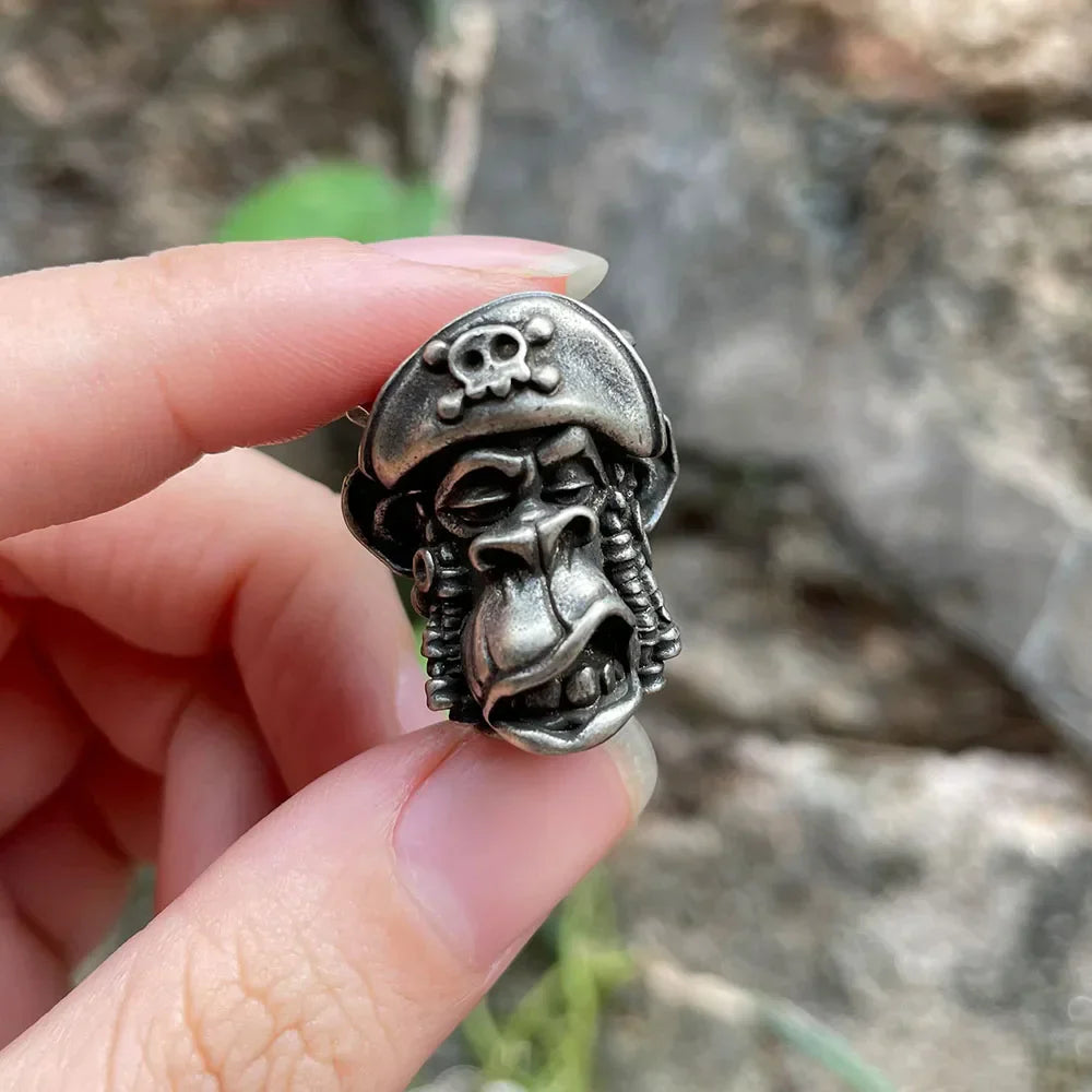 White Brass Gorilla Pirate Dreadlocks Monkey Knife Beads