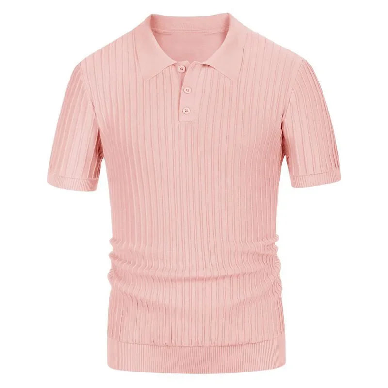 Men's Summer Short Sleeve Polo Shirts Knitted Business