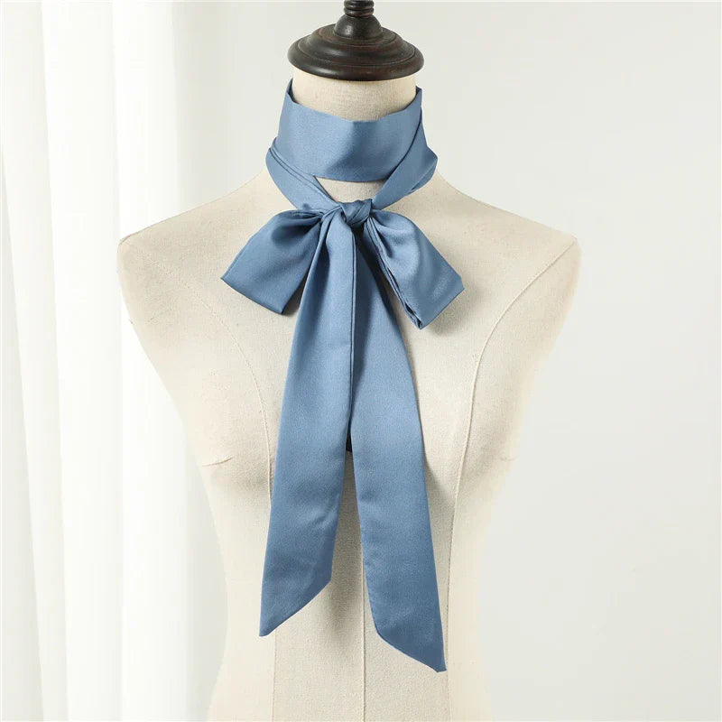 Long Silk Skinny Scarf Women Neck Hair Band