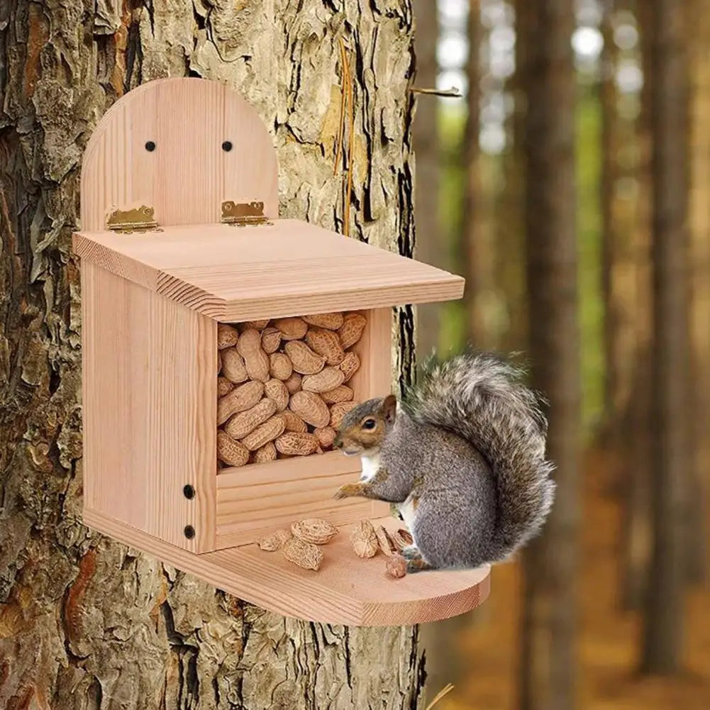 Useful Bird Squirrel Food Holder Feeding Box Handmade