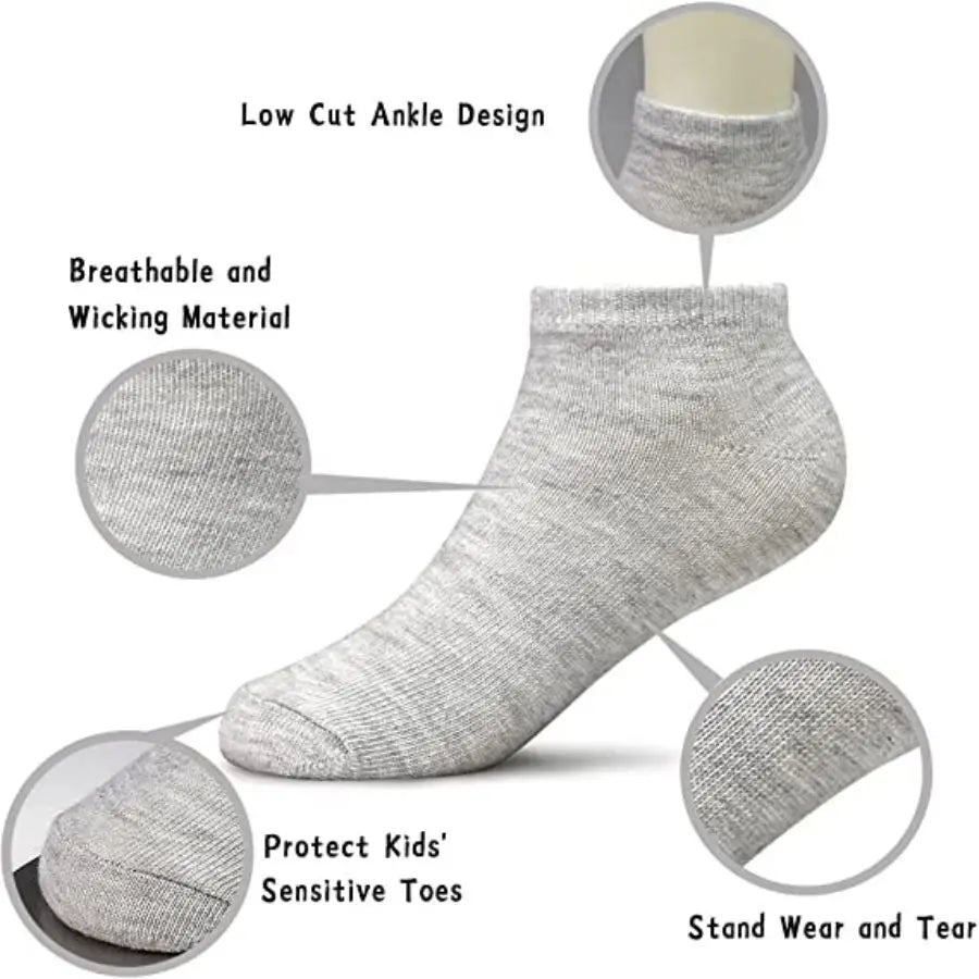 16 Pairs Ankle Socks - Toddler Low Cut