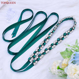 TOPQUEEN Multiple Styles Green Belt With Diamonds Bridal