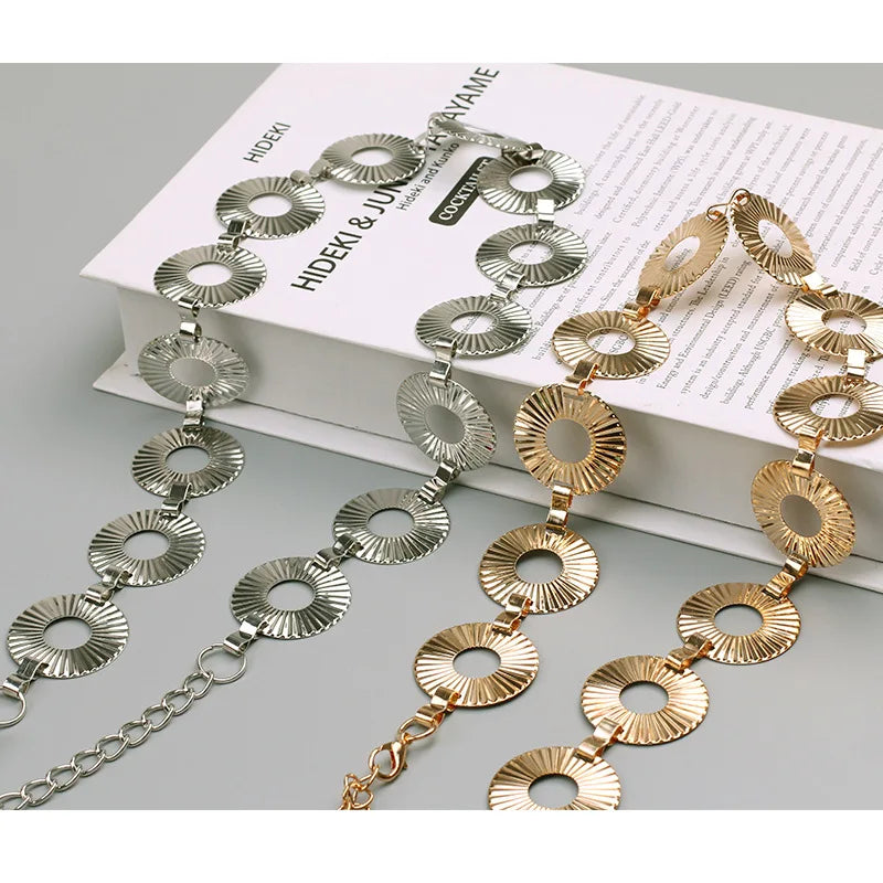 Belt Women's Lady Fashion Metal Chain Gold Color