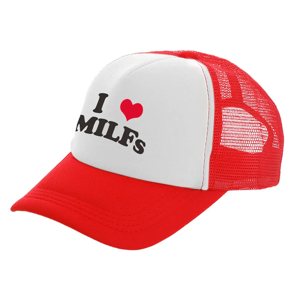 I Love MILFS Trucker Caps Men Funny Humor