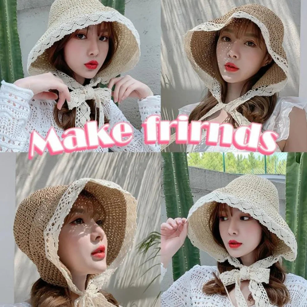 Versatile Lace Edged Vintage Hat Fashion Lace Edged