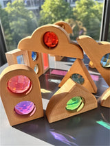 Kids Sparkling Orient Gems Wooden Toys Step Gables