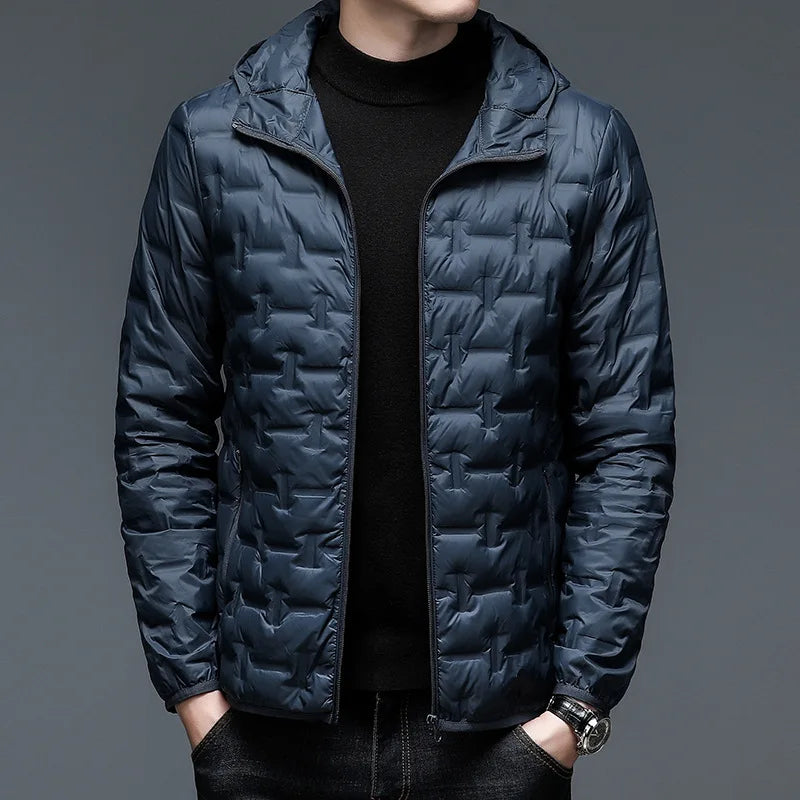 Hooded Short 90 White Down Jacket Lightweight warm