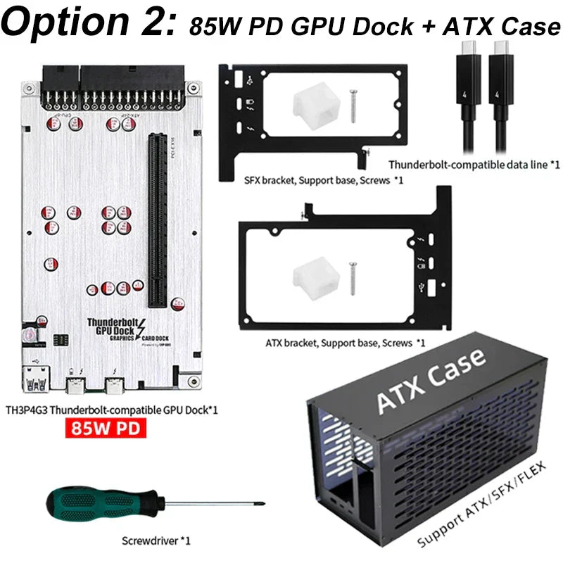 TH3P4G3 85W PD Charging Thunderbolt-compatible GPU Dock for