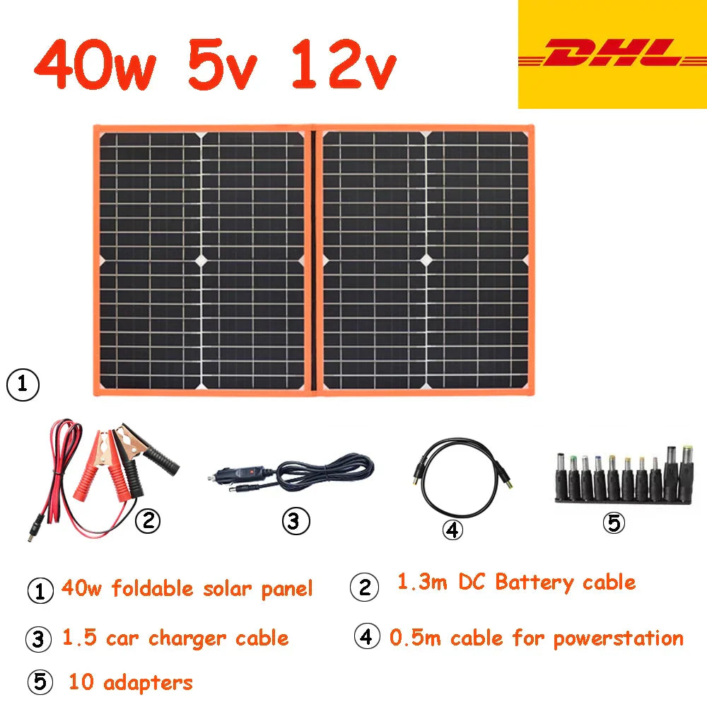 100w Foldable solar panel portable solar charger 12v