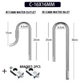 Aquarium 12/16mm stainless steel lily tube, inlet and