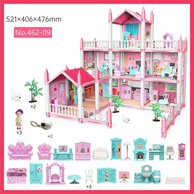 3D DIY Dream Princess Castle Villa Assembly Doll