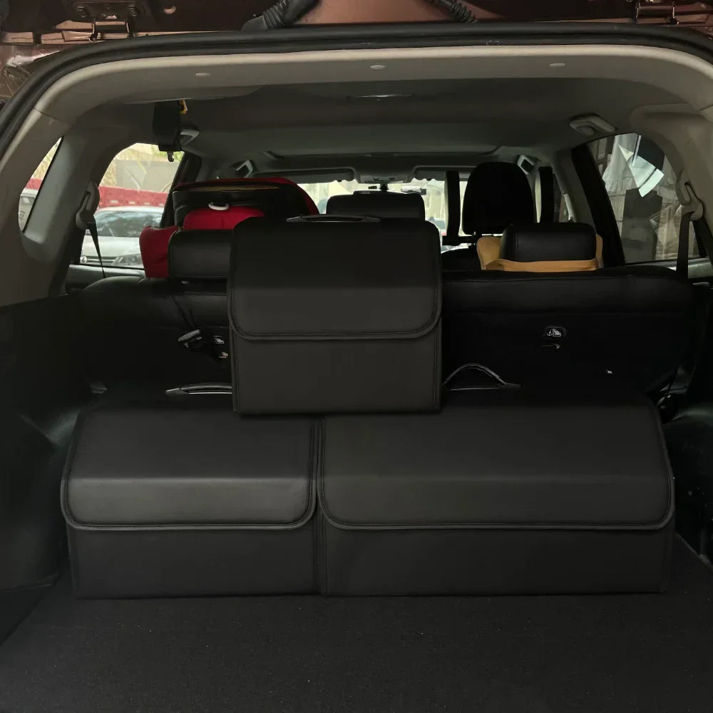 Car Storage Boxes Folding Auto Organizer Box PU