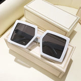 Retro Pink Big Frame Square Sunglasses Women Brand